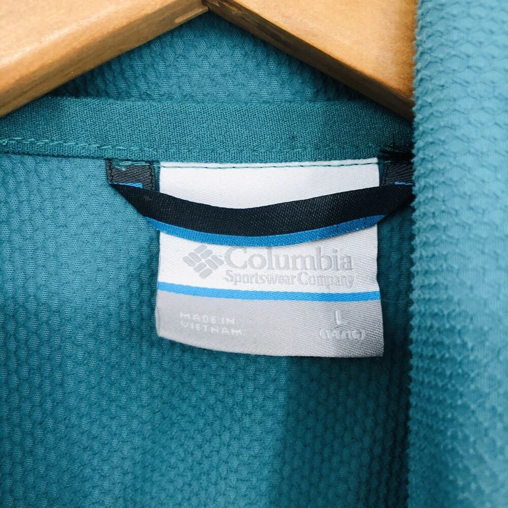 Columbia Youth's Light Weight Full Zip Hooded Outdoor Windbreaker Jacket Size LG